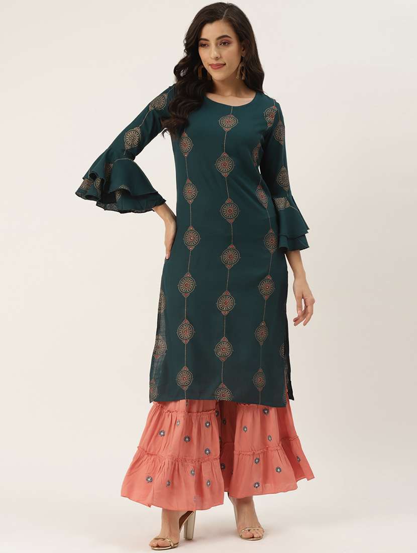 printed kurta sharara set - 18377027 - Zoom Image - 0