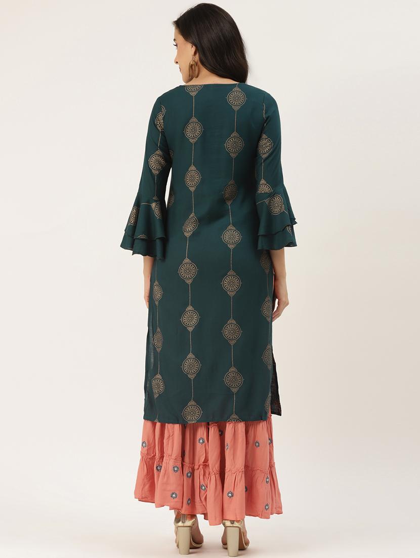 printed kurta sharara set - 18377027 - Standard Image - 2