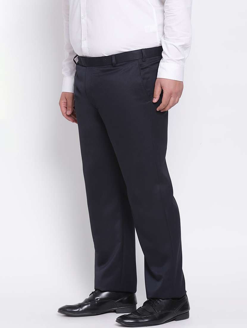 navy blue solid formal trouser - 18377178 -  Standard Image - 2