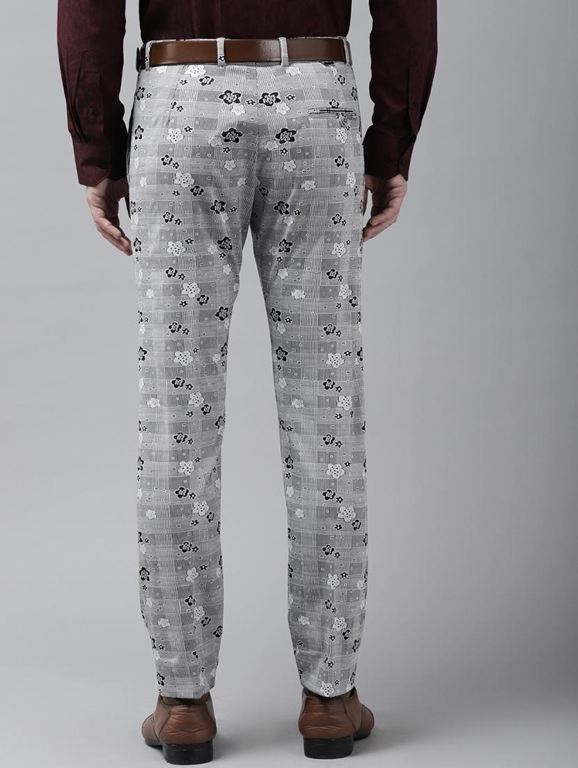 grey printed casual trouser - 18377234 - Standard Image - 2