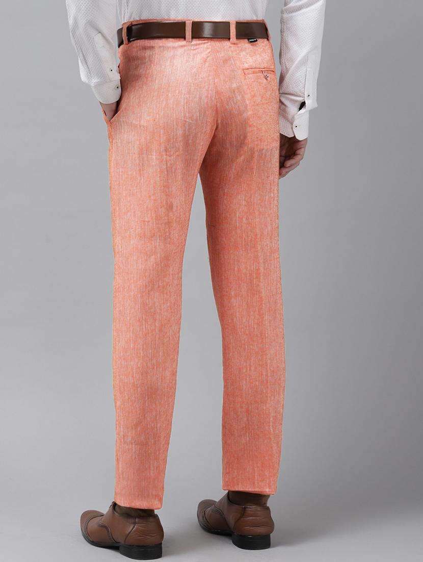 orange solid casual trouser - 18377243 - Standard Image - 2