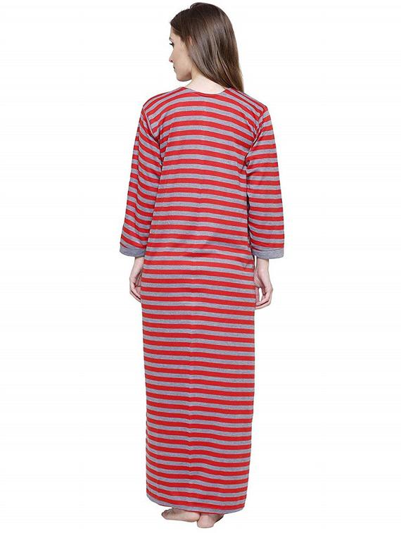 v-neck striped nighty - 18377348 - Standard Image - 2