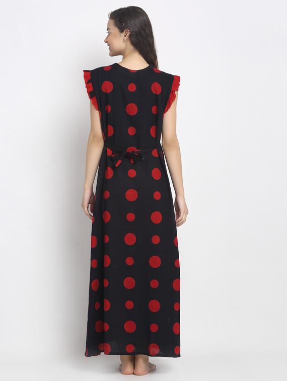 v-neck printed nighty - 18377393 - Standard Image - 2