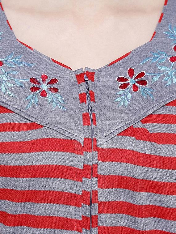 embroidered detail striped nighty - 18377659 - Standard Image - 2