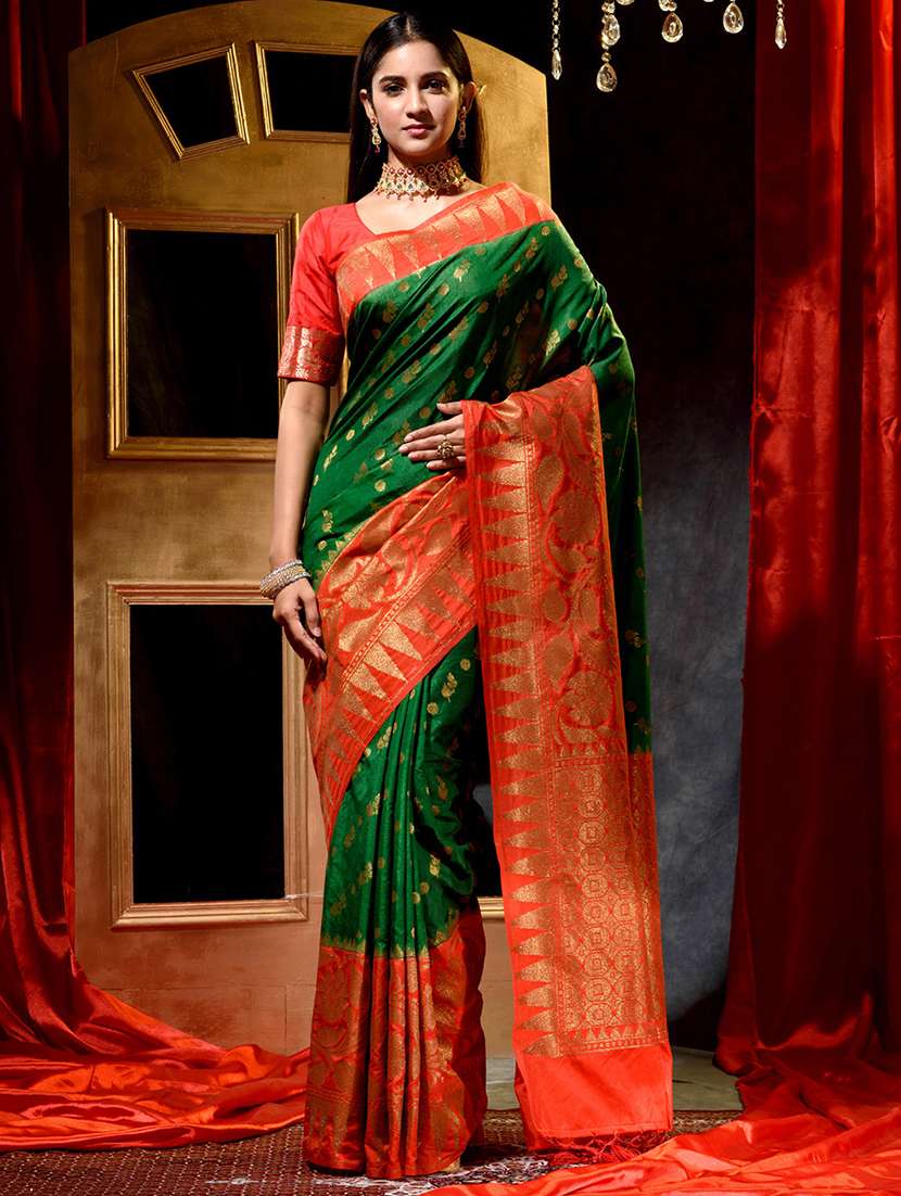 self designed woven saree with blouse