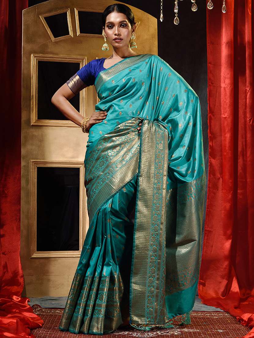 self designed woven saree with blouse