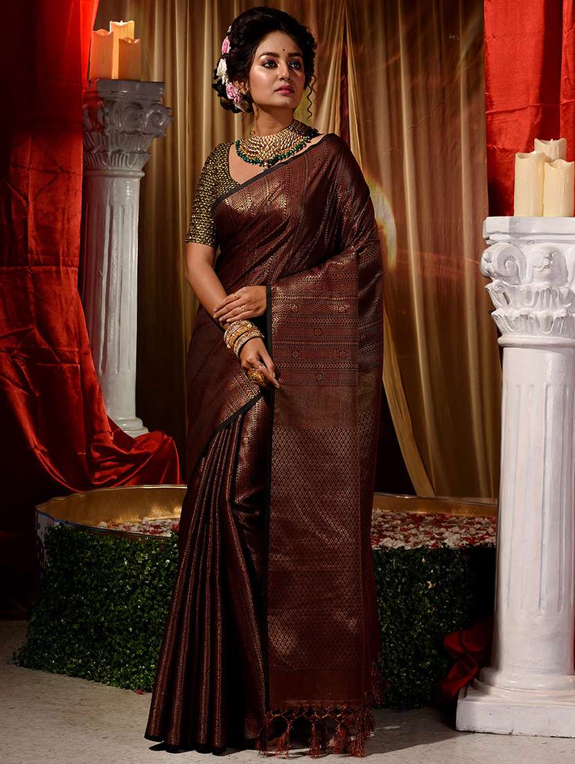 self designed woven saree with blouse