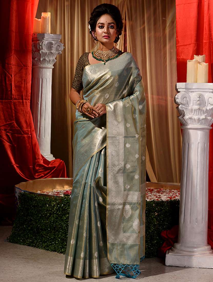 self designed woven saree with blouse
