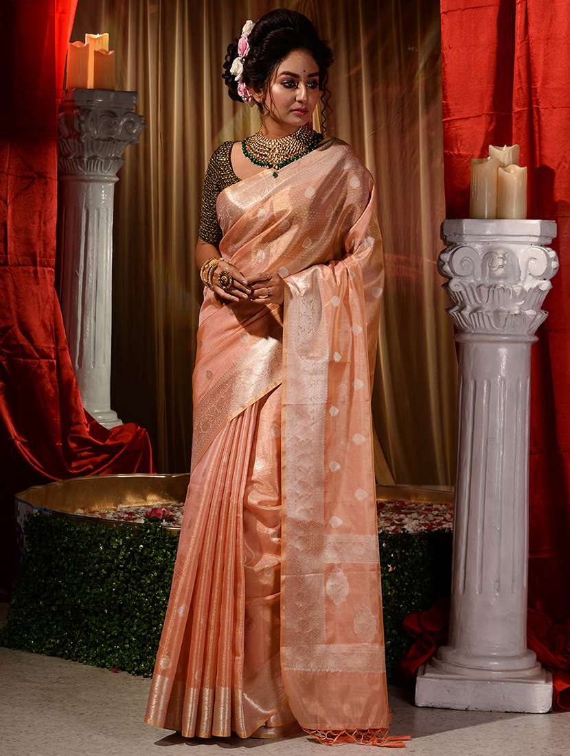 self designed woven saree with blouse