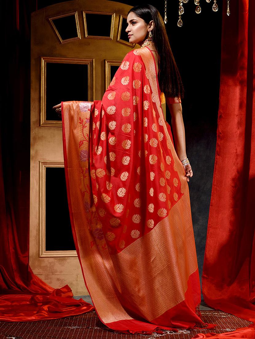 self designed woven saree with blouse - 18378168 - Standard Image - 2