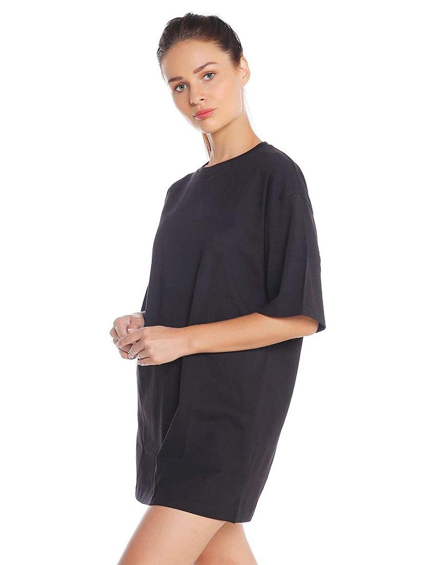women's plain round neck t-shirt - 18378324 - Standard Image - 2