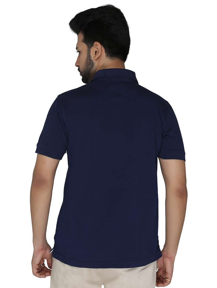 navy-blue solid polo t-shirt - 18378384 -  Standard Image - 2