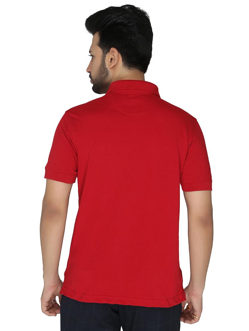 red solid polo t-shirt - 18378394 - Standard Image - 2