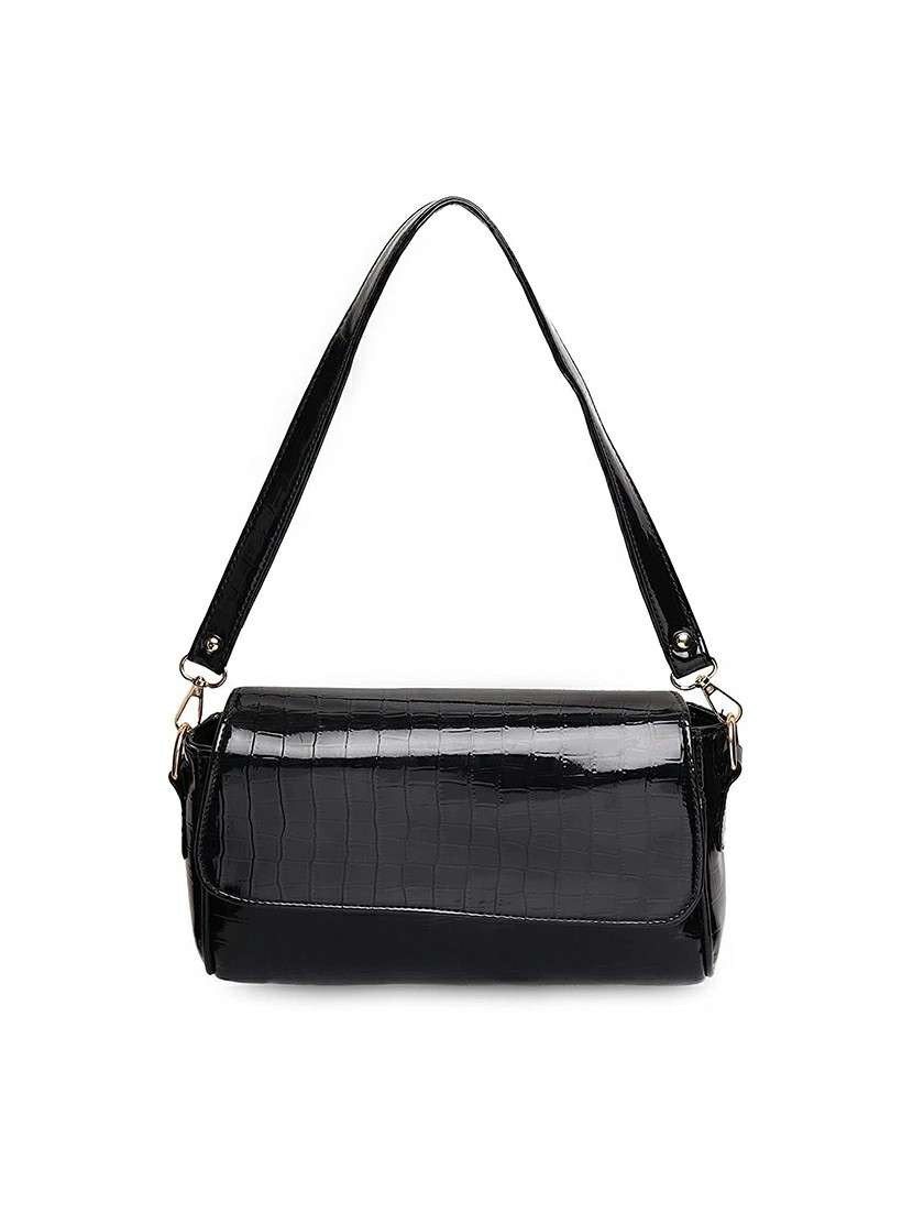 black textured regular sling bag