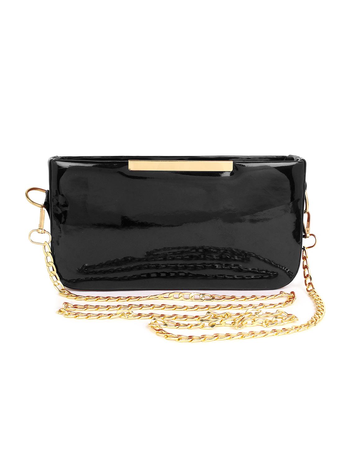 black solid regular sling bag