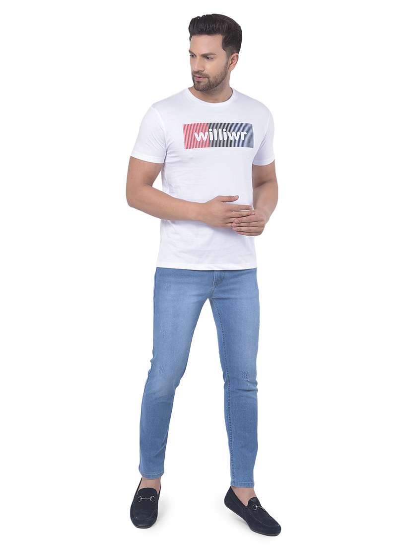white chest print t-shirt - 18378859 - Standard Image - 2