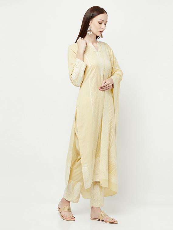 yellow unstitched suit set - 18379669 - Standard Image - 2