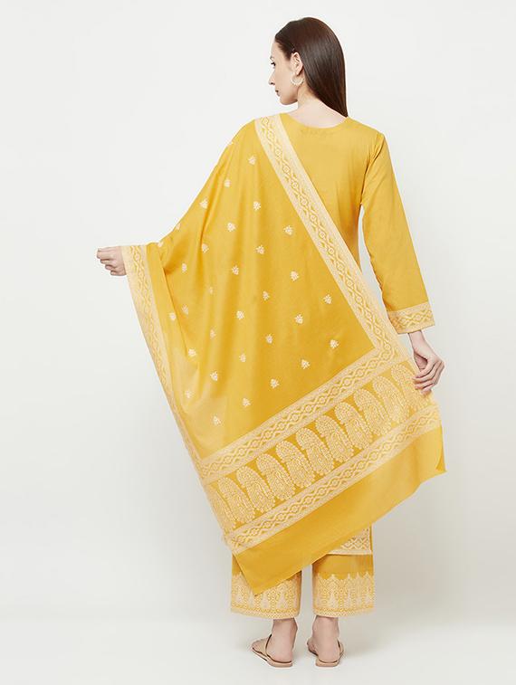 yellow unstitched suit set - 18379685 - Standard Image - 2