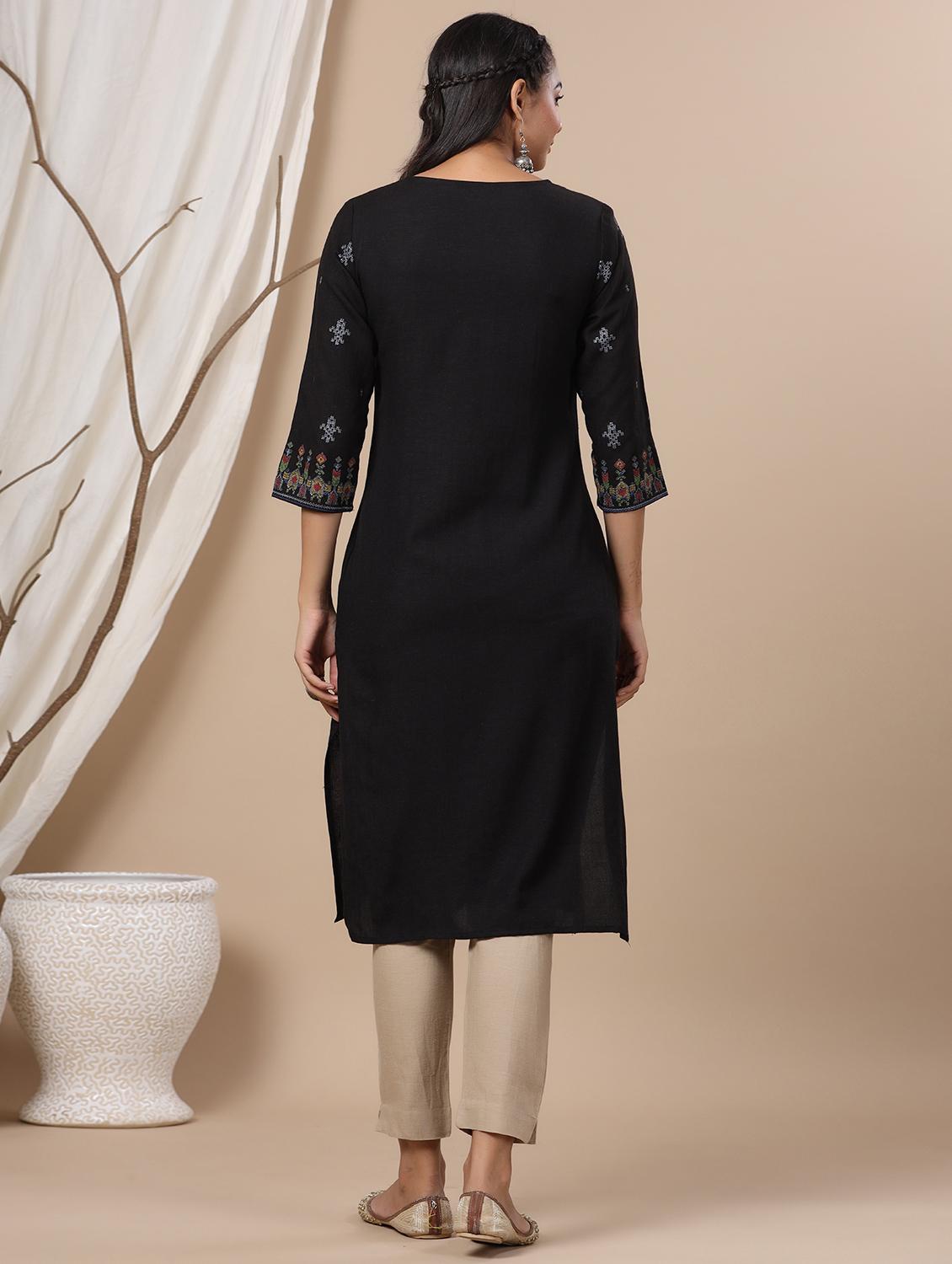women's straight kurta - 18380045 - Standard Image - 2