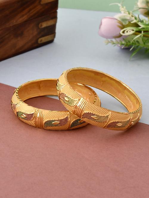 gold plated brass bangles - 18380607 -  Standard Image - 0