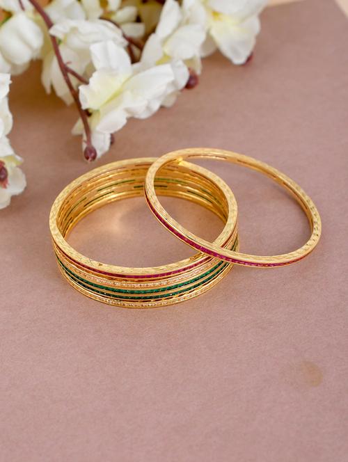 gold plated multicolor ad bangle set - 18380633 -  Standard Image - 0