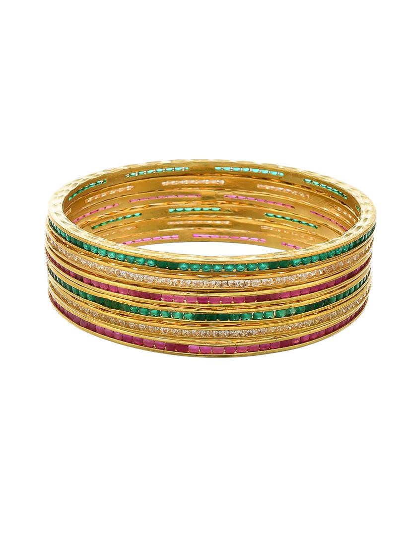 gold plated multicolor ad bangle set - 18380633 - Standard Image - 2
