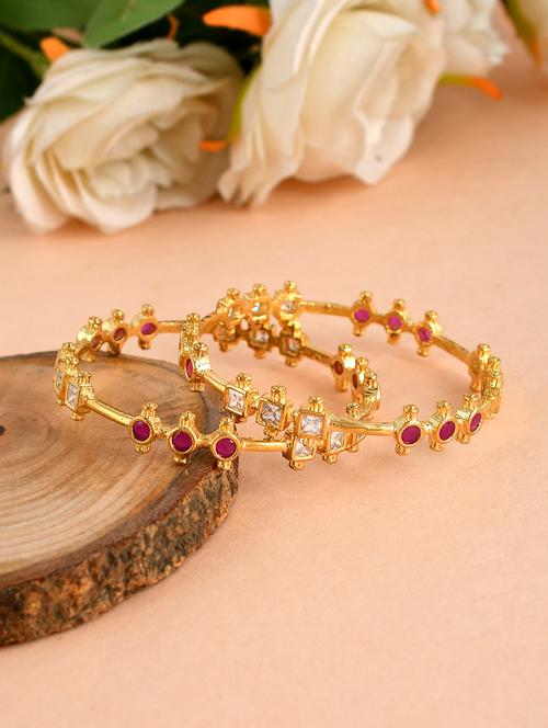 pink brass bangle - 18380634 - Standard Image - 0
