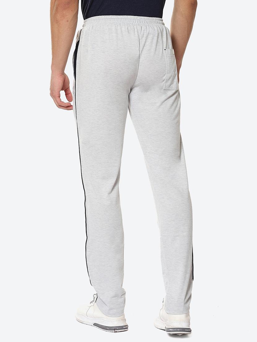 grey solid flat front casual trouser - 18380905 - Standard Image - 2