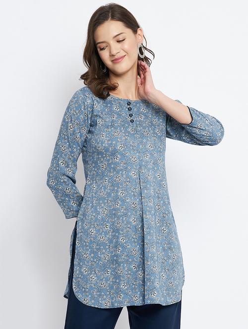 floral straight kurti - 18381048 -  Standard Image - 0