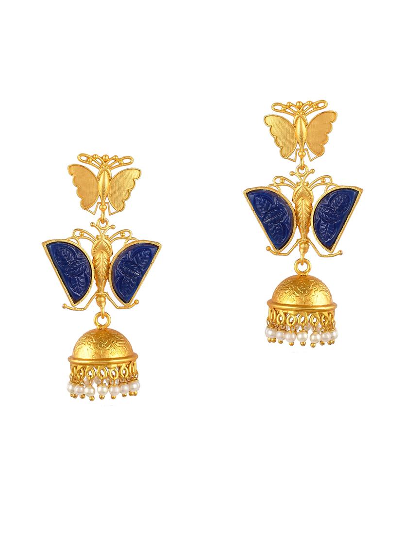 blue brass drop earring - 18381094 - Standard Image - 2