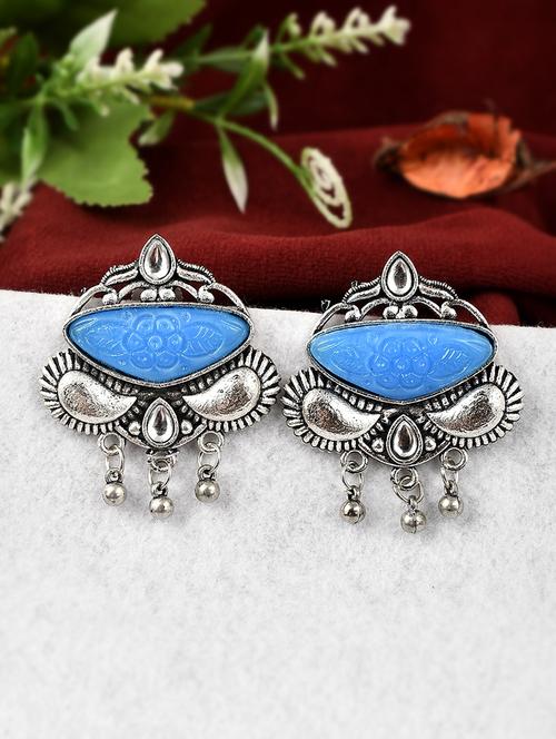 blue brass studs earring - 18381354 -  Standard Image - 0