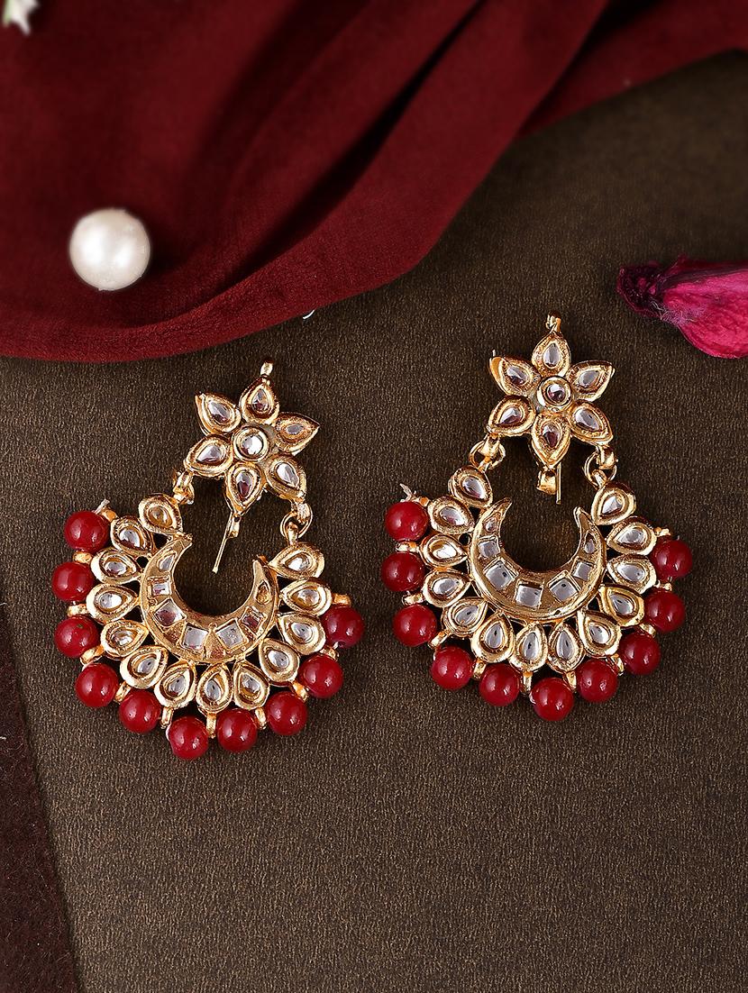 red brass studs earring - 18381355 -  Zoom Image - 0