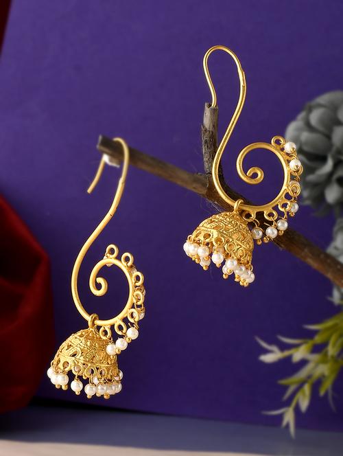 gold brass drop earring - 18381357 -  Standard Image - 0