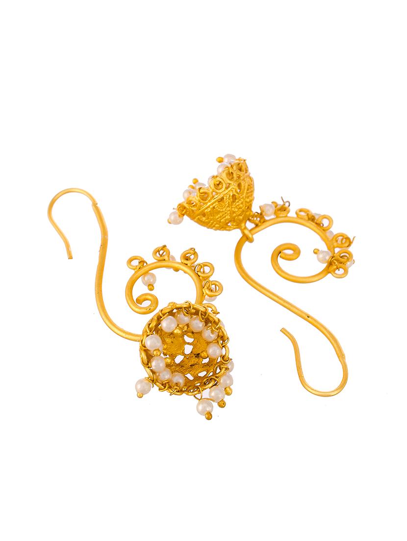 gold brass drop earring - 18381357 - Standard Image - 2