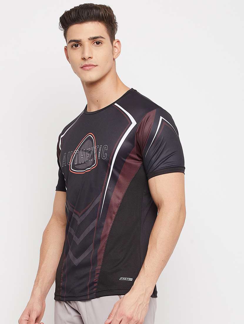 black front-printed t-shirt - 18381399 -  Standard Image - 2