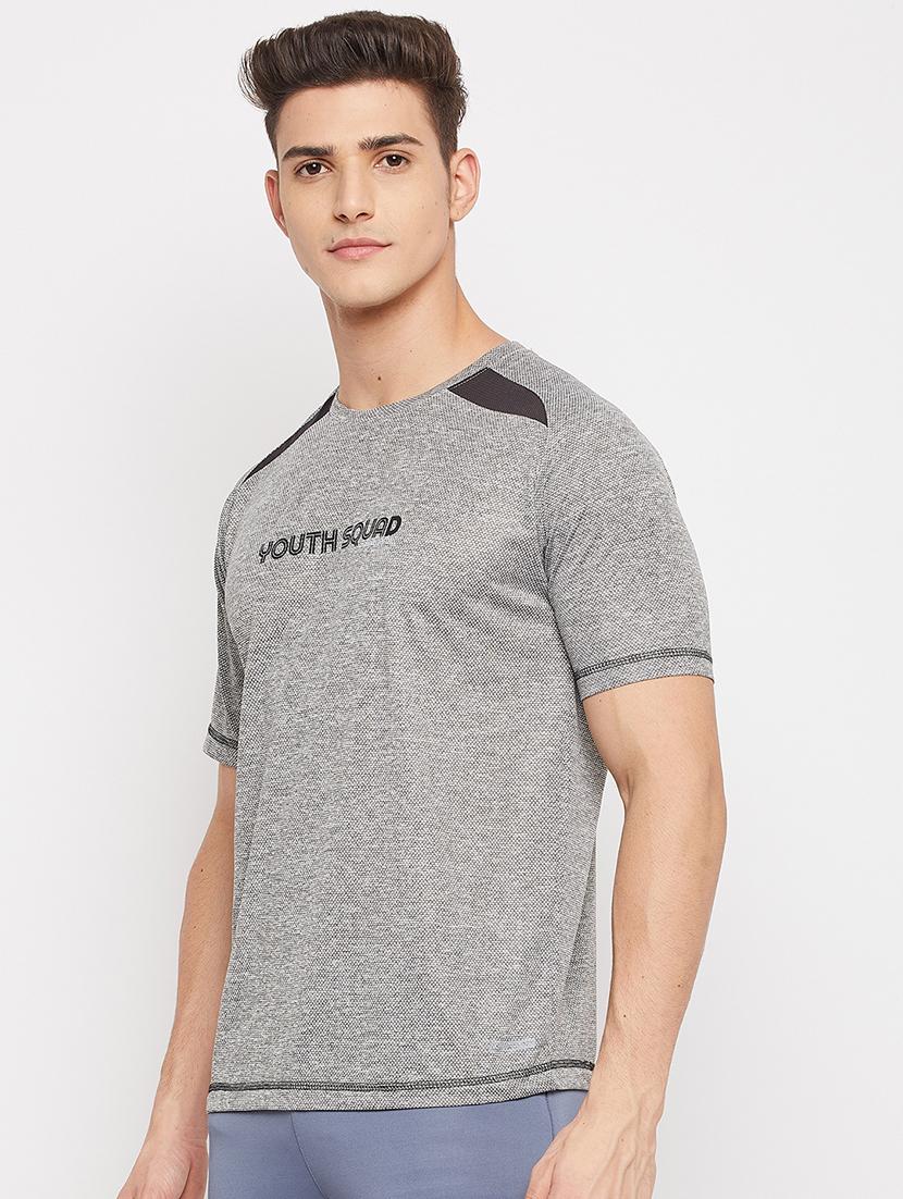 grey chest-printed t-shirt - 18381403 - Standard Image - 2