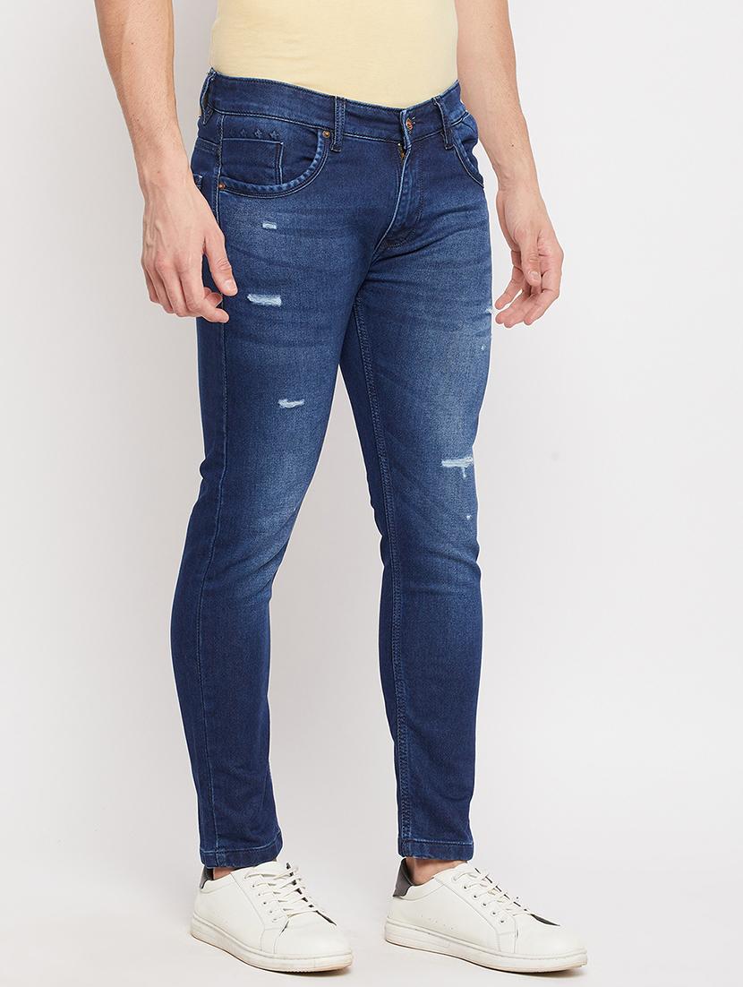 navy-blue distressed denim jean - 18381411 - Standard Image - 2