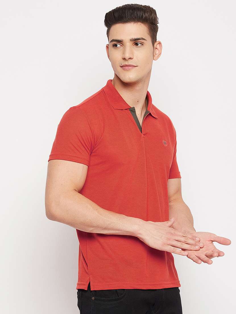 men solids polo neck t-shirts - 18381426 - Standard Image - 2
