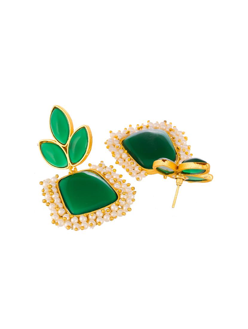 gold brass drop earring - 18381436 - Standard Image - 2