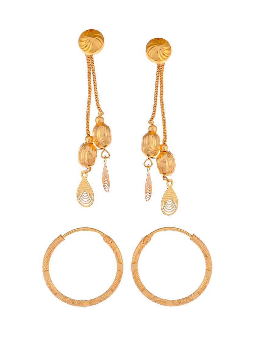 gold brass hoop earring - 18381717 - Standard Image - 2