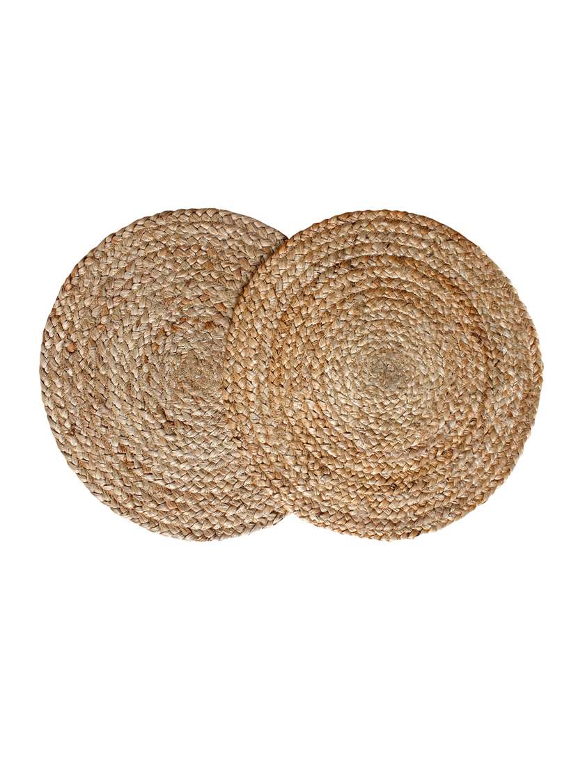 dr.soft natural jute anti slip table placemats 35 cms round, set of 2