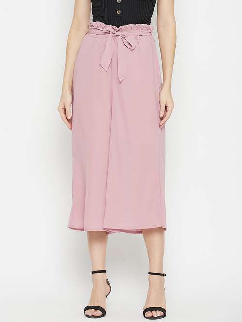 mid rise solid flared palazzo - 18381800 -  Standard Image - 0