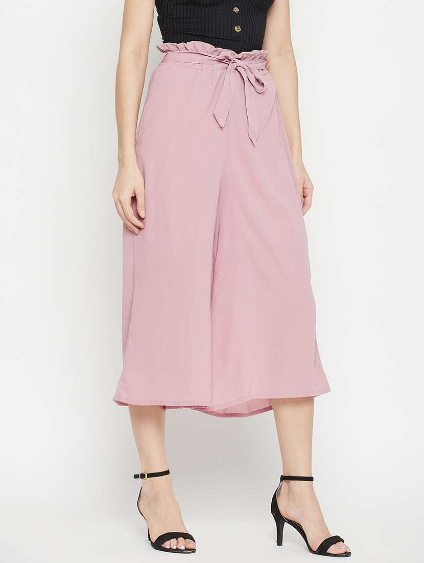 mid rise solid flared palazzo - 18381800 -  Standard Image - 2