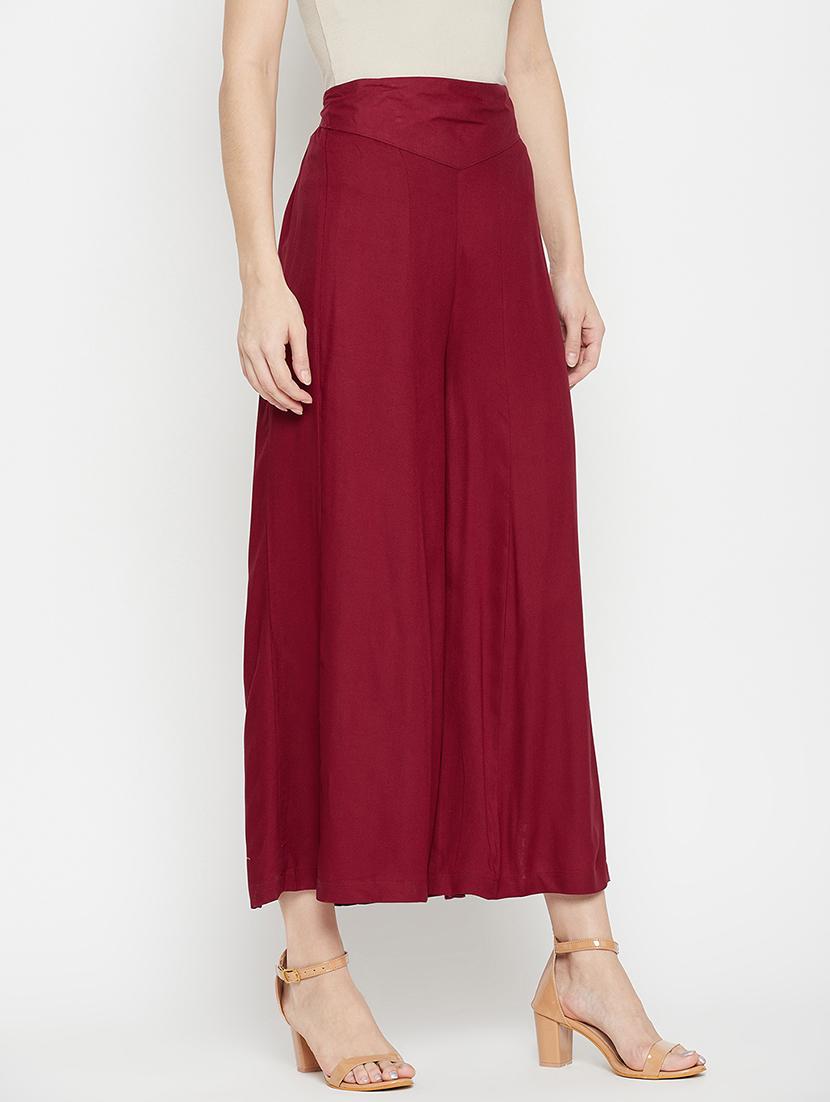 mid rise solid flared palazzo - 18381802 - Standard Image - 2