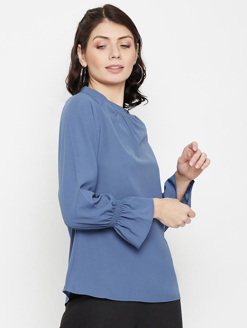 round neck solid regular top - 18381808 - Standard Image - 2