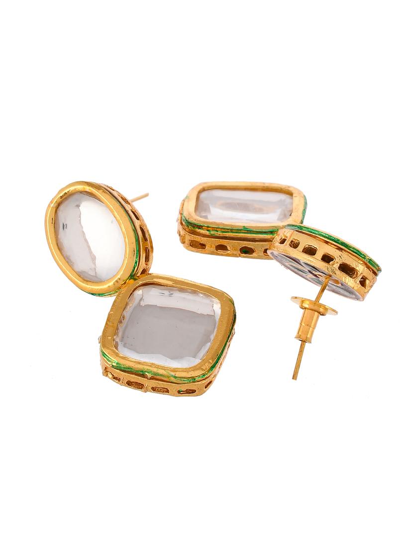 gold brass drop earring - 18381834 - Standard Image - 2