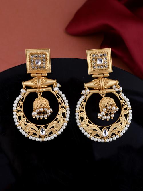 gold brass drop earring - 18381835 -  Standard Image - 0