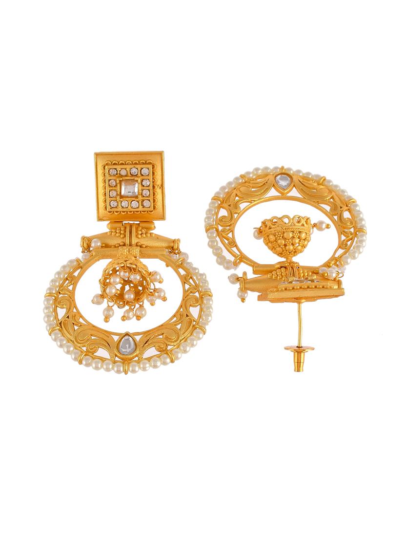 gold brass drop earring - 18381835 - Standard Image - 2