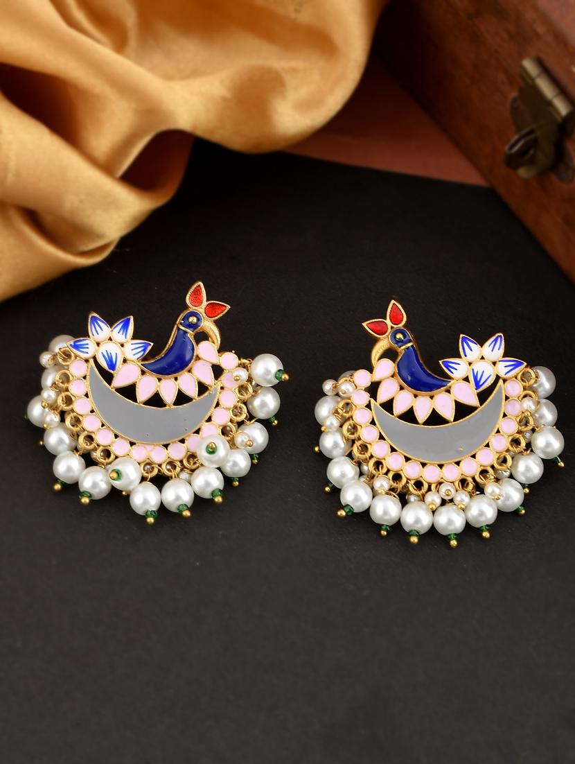 multi colored brass studs earring - 18381836 -  Zoom Image - 0