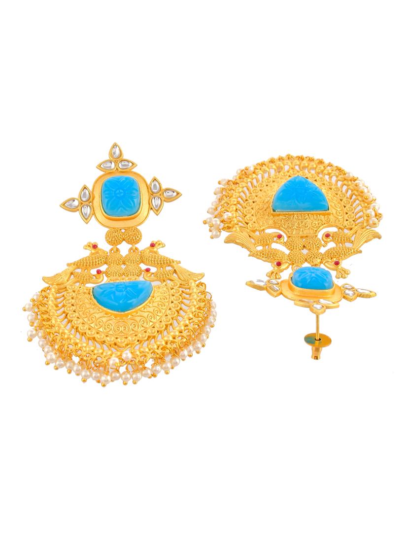 blue brass drop earring - 18381837 - Standard Image - 2